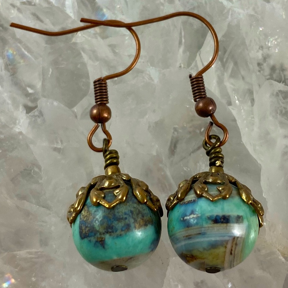 Aqua Terra Agate Earrings